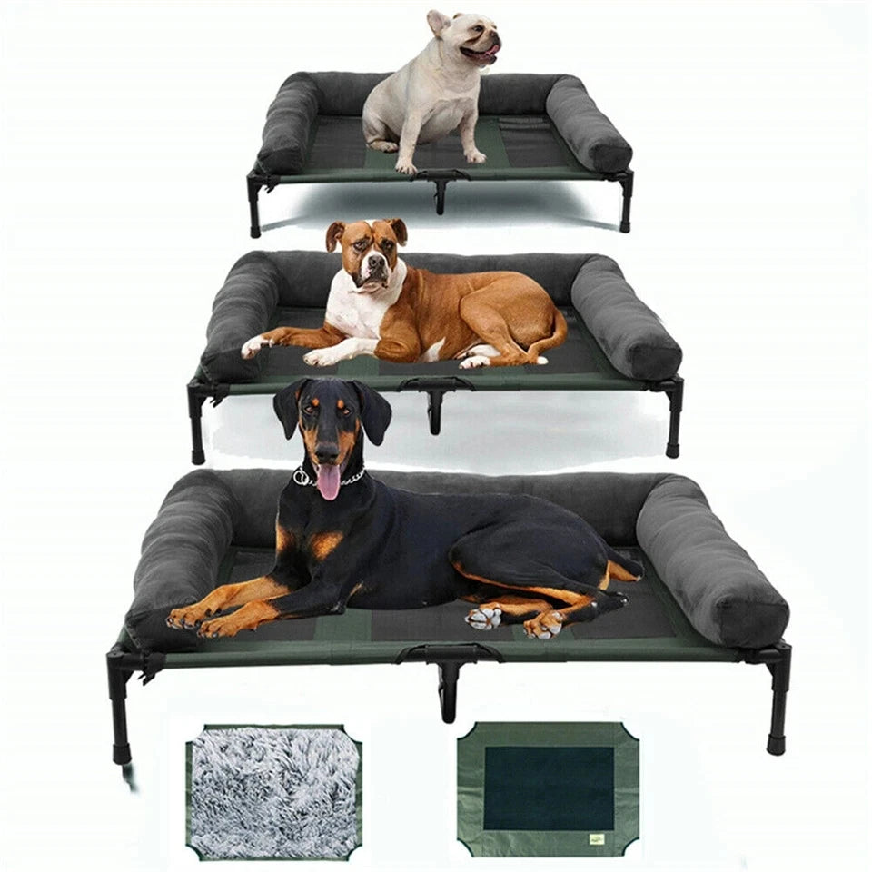 Cooling Elevated Dog Bed for any size Dogs, Indoor & Outdoor Raised Warm Bed