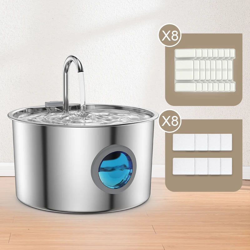 Stainless Steel , 108oz Pet Fountain Dispenser Automatic for Inside Dog Cats.