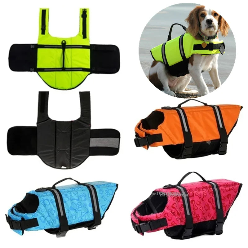 Dog Life Jacket Reflective Adjustable  Safety Vest  Enhanced Buoyancy Puppy Life Jacket
