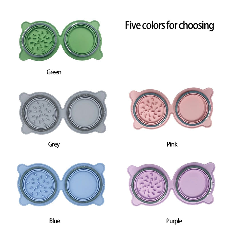 Non-Toxic Folding Portable Pet Travel Feeding Bowl Puppy Cat