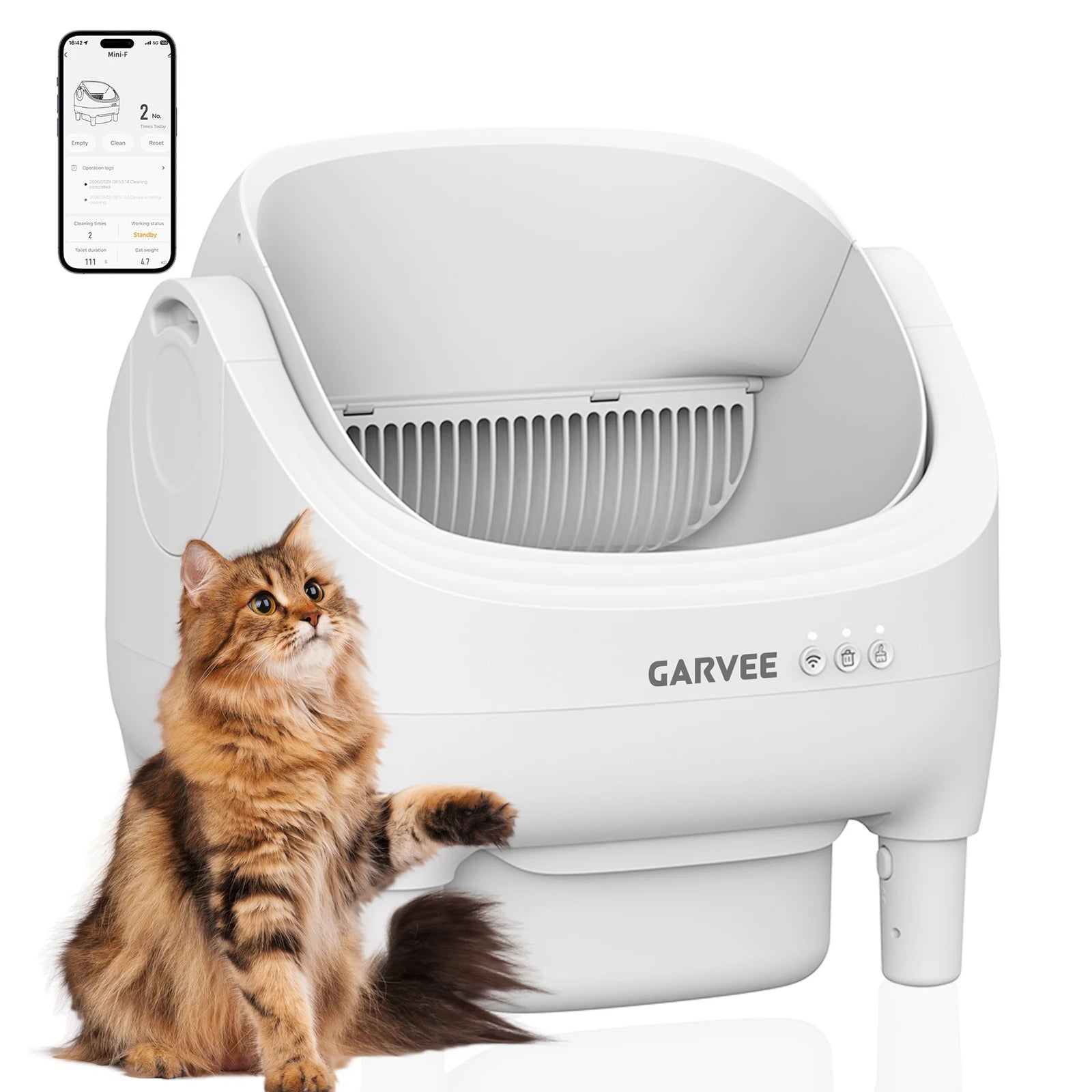 Self Cleaning Automatic Cat Litter Box, APP Control odor-free