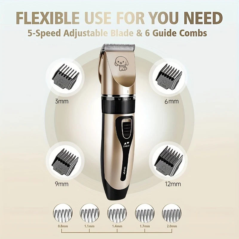 Pet Hair Trimmer Kit Electric , Ideal for Dogs and Cats.