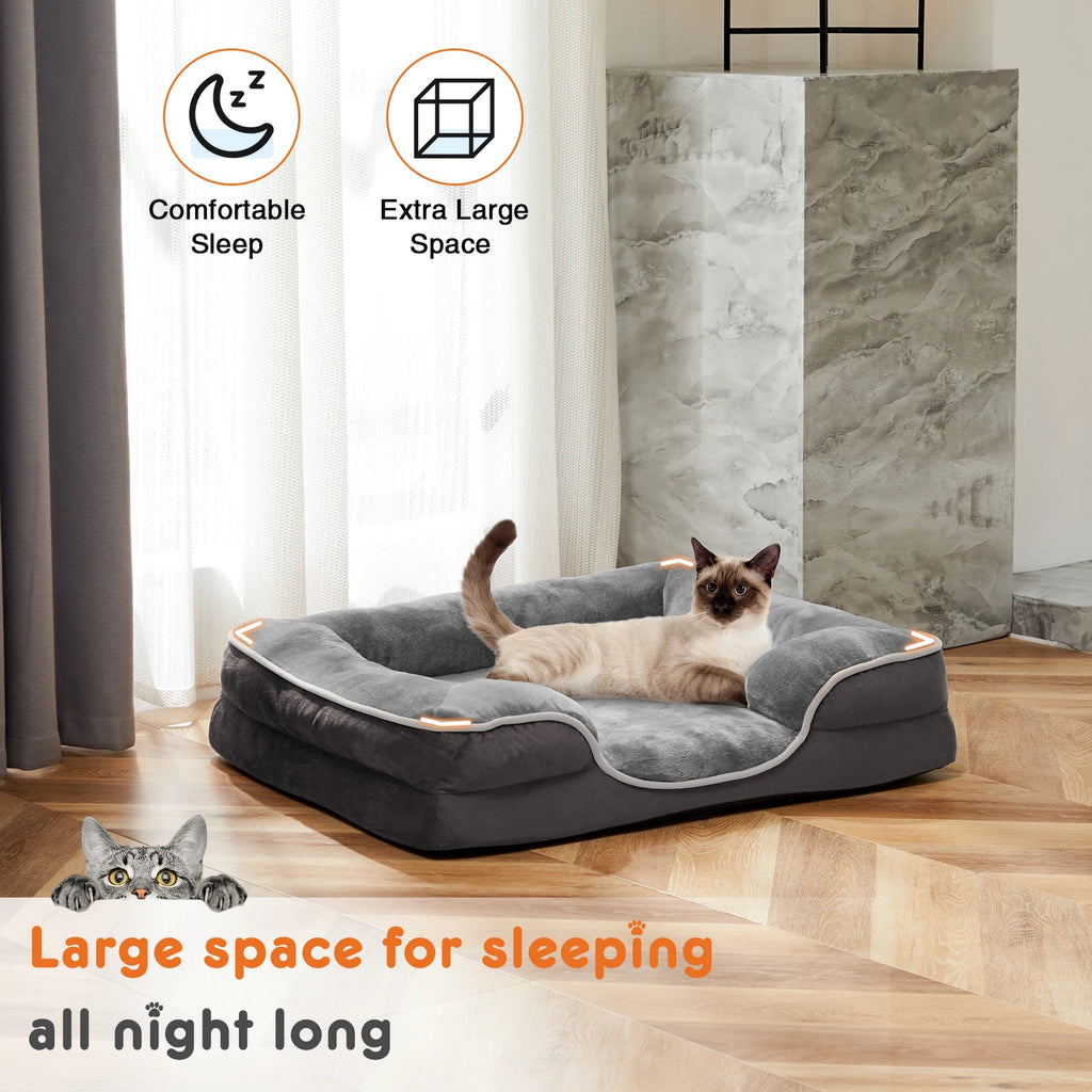 JHK Orthopedic Bed Memory Foam Bed for Small Dogs & Cats with Washable Removable