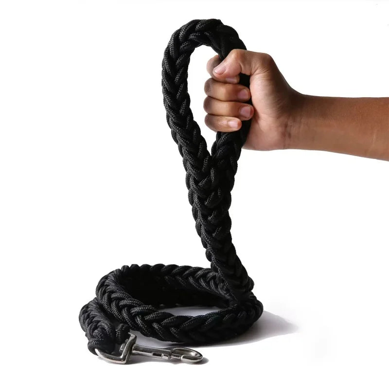 Large Dog Leash Nylon Braided Traction Rope Pet Walking Thick Hand Rope