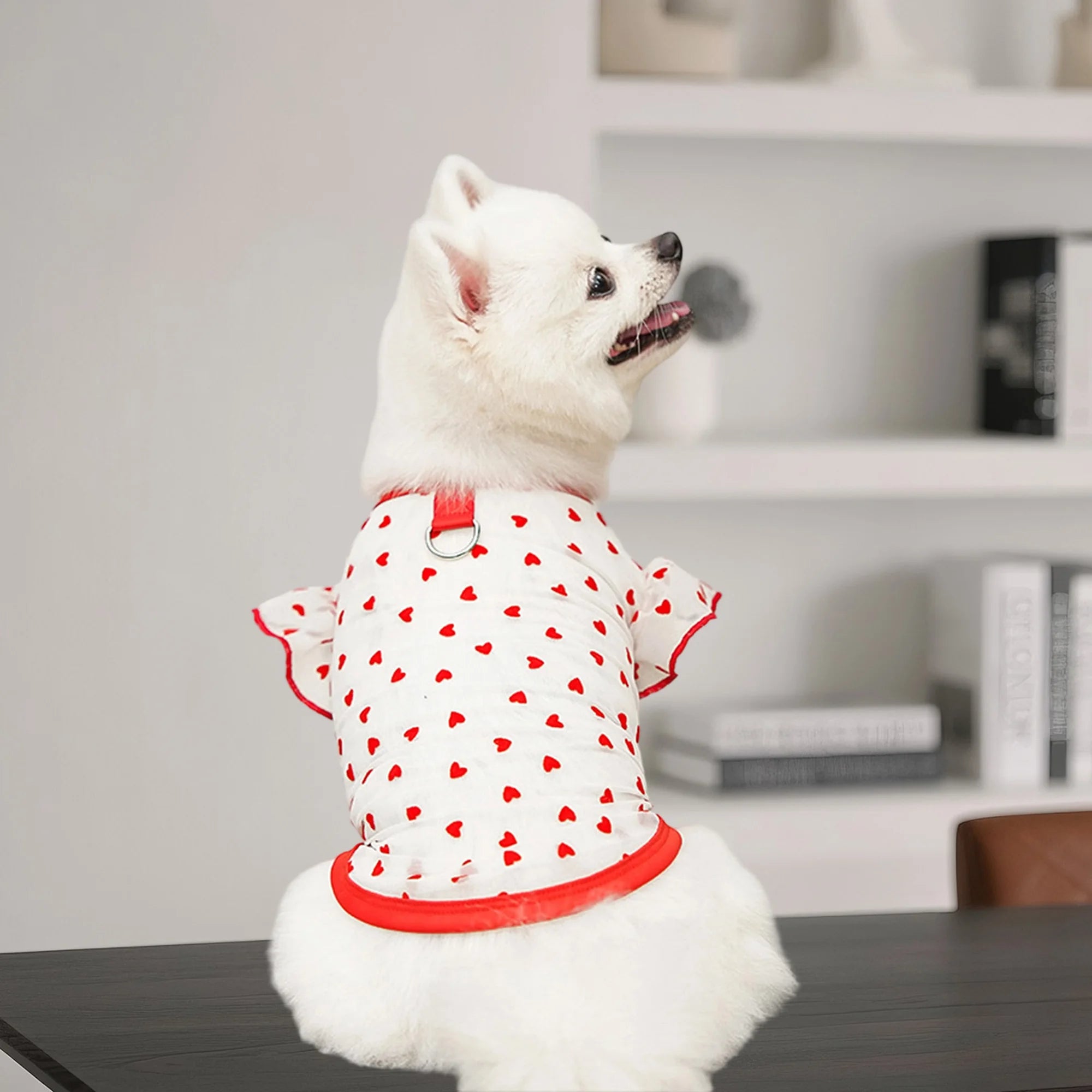 Adorable Puppy Tank Top with Polka Dot Pattern and Ruffle Sleeves for Small Breeds