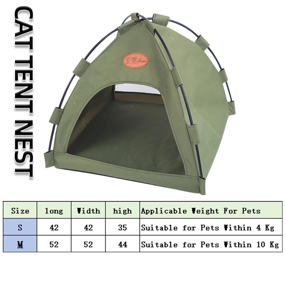 Foldable Pet Tent Bed Cats House Warm Cushions Four Seasons Universal Cat and Dog Pets Nest Cool Mat Outdoor Portable Breathable