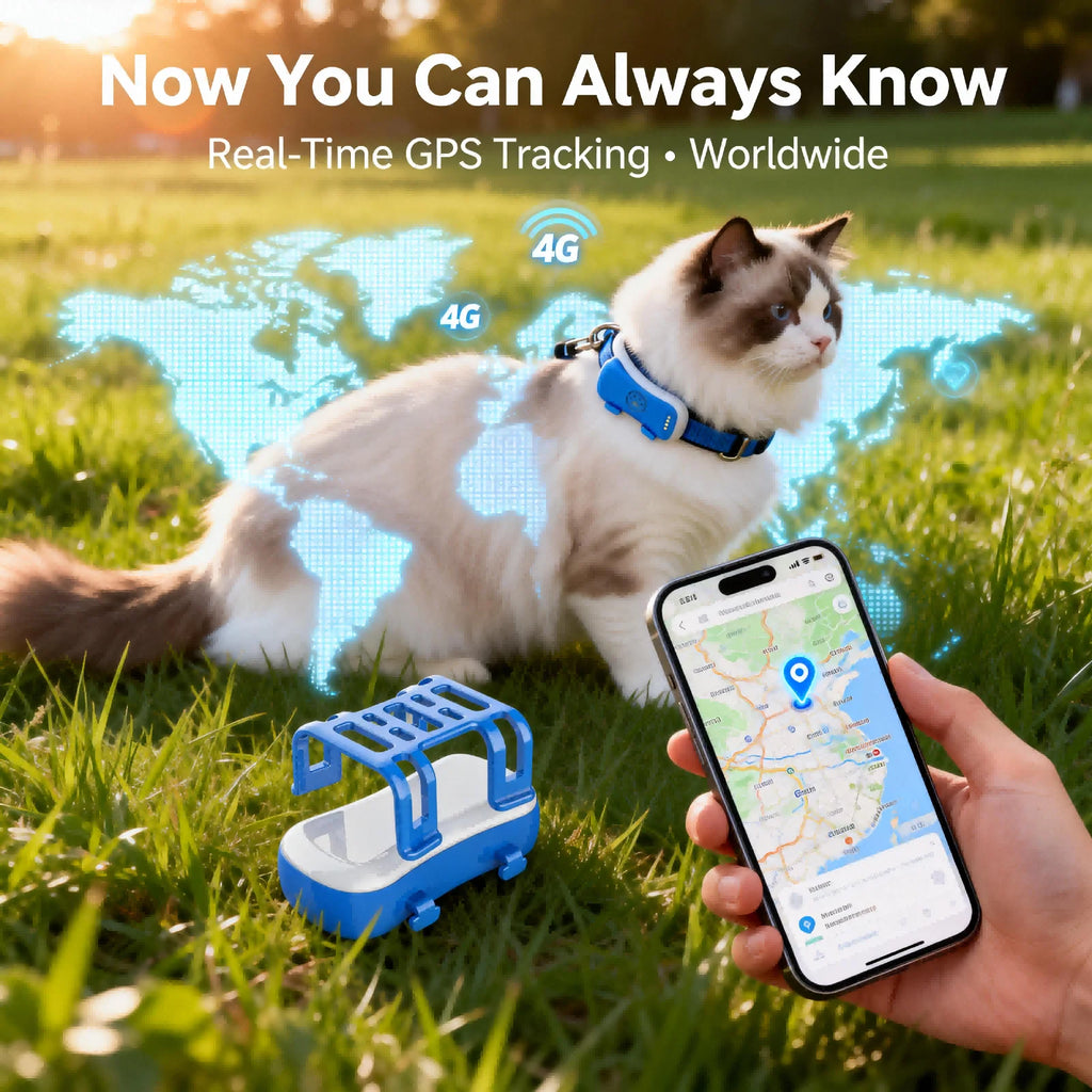 4G GPS Cat Dog Tracker SIM, Wifi  Home Mode, Geo-Fence Alert