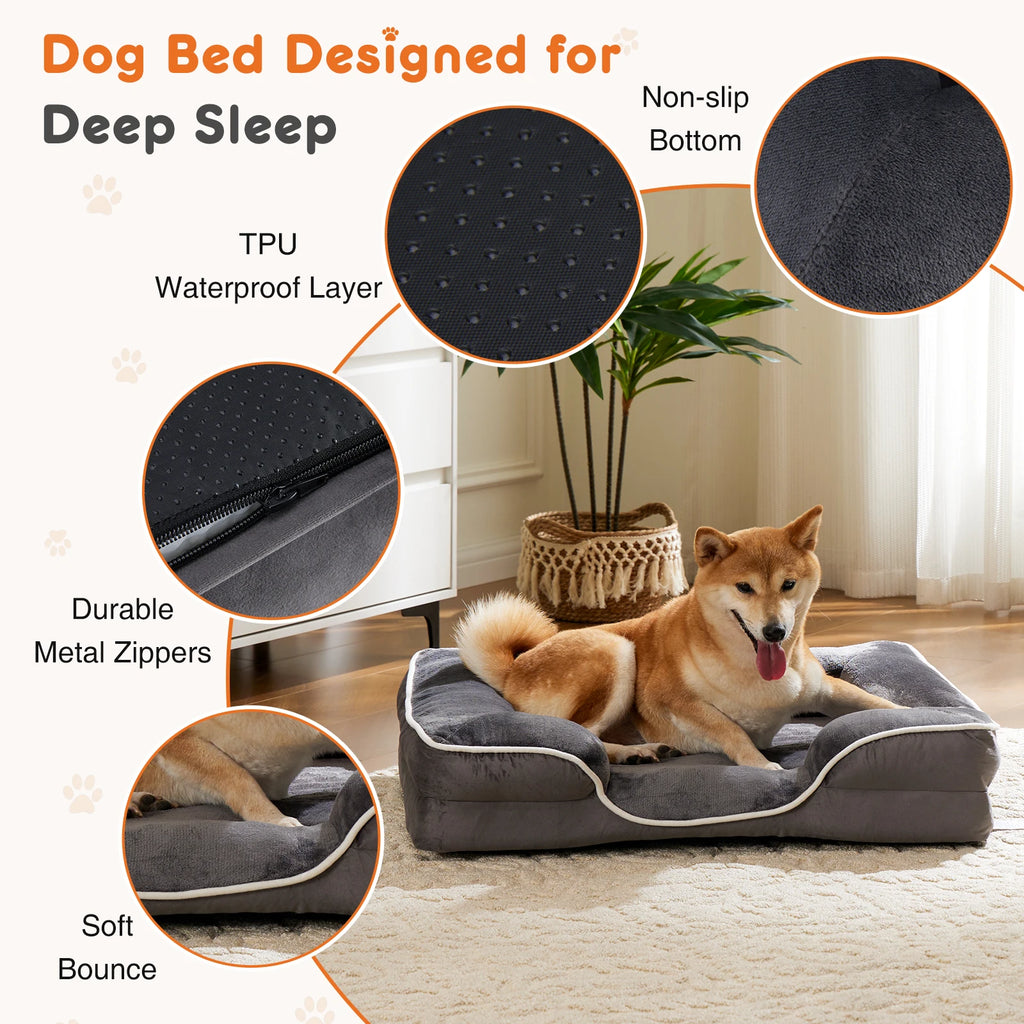 JHK Orthopedic Bed Memory Foam Bed for Small Dogs & Cats with Washable Removable