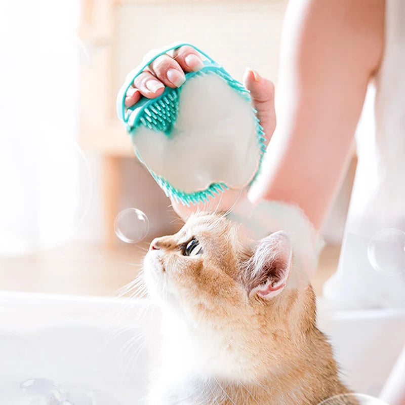Pet Bathing Brush Soft Silicone Massager Shower Gel Bathing Brush Cleaner
