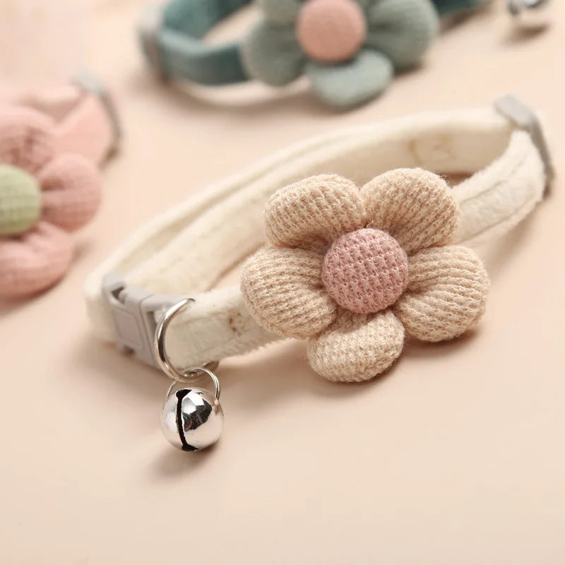 1Pc Cat Collar with Cute Flower  Adjustable Buckle