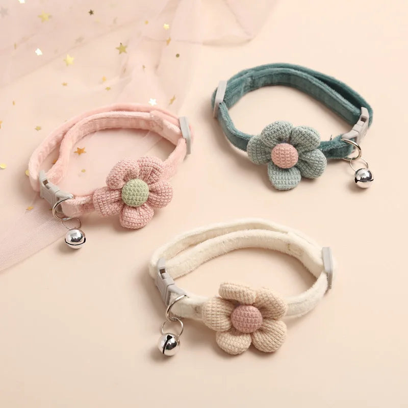 1Pc Cat Collar with Cute Flower  Adjustable Buckle