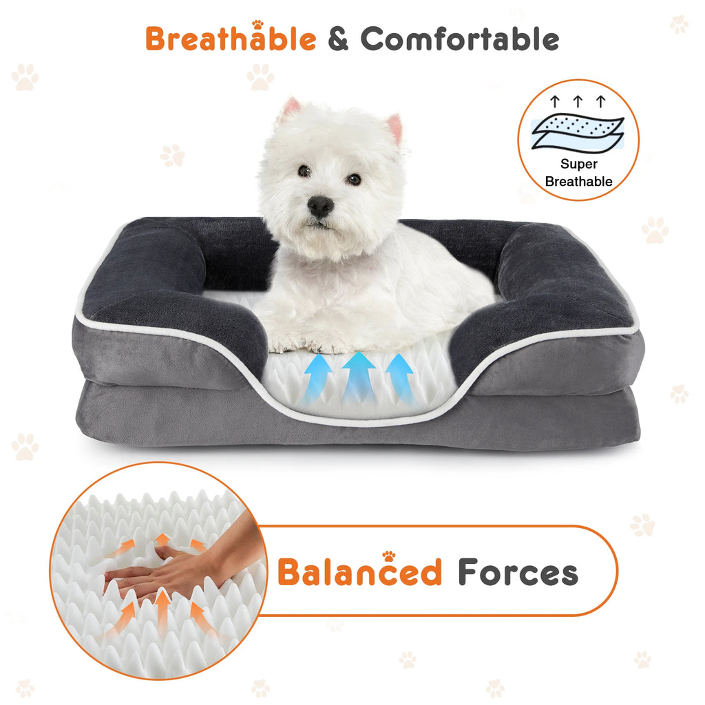 JHK Orthopedic Bed Memory Foam Bed for Small Dogs & Cats with Washable Removable