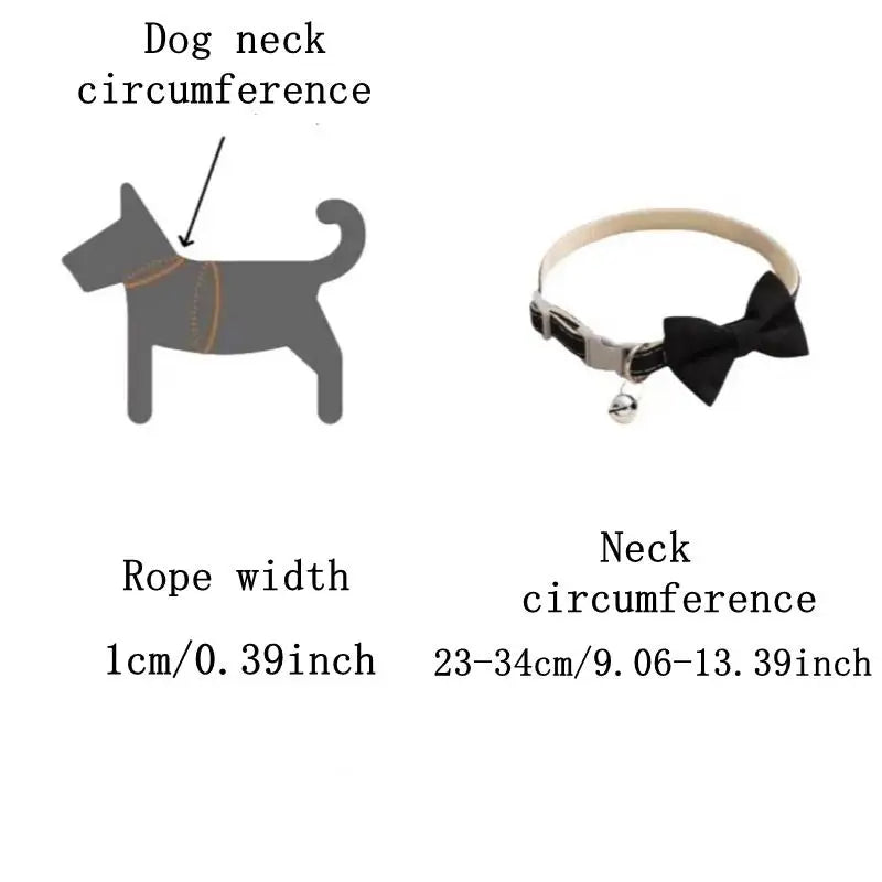 Bow Collar Solid Color Bowknot Puppy Chihuahua Adjustable Cats Accessories Safety Bell Tie Bow Buckle Pets with Collar New
