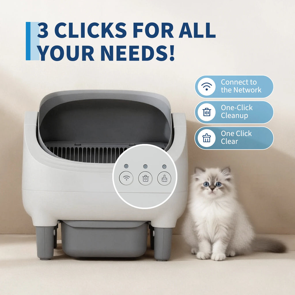 Self Cleaning Automatic Cat Litter Box, APP Control odor-free