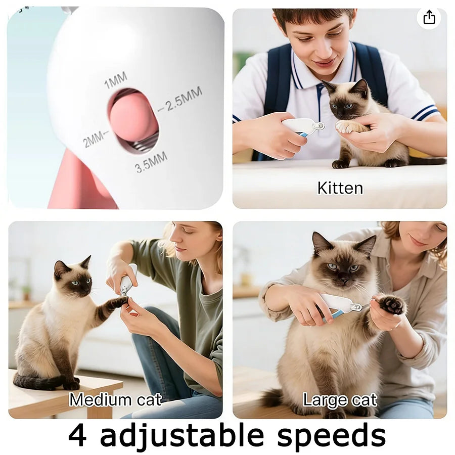 Cat & Dog Nail Clipper with File, Adjustable Round Hole Safe Trimmer