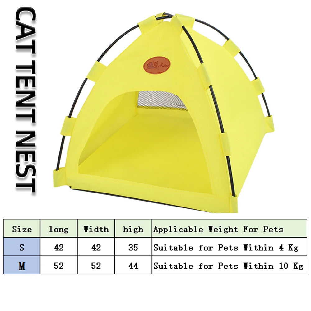 Foldable Pet Tent Bed Cats House Warm Cushions Four Seasons Universal Cat and Dog Pets Nest Cool Mat Outdoor Portable Breathable