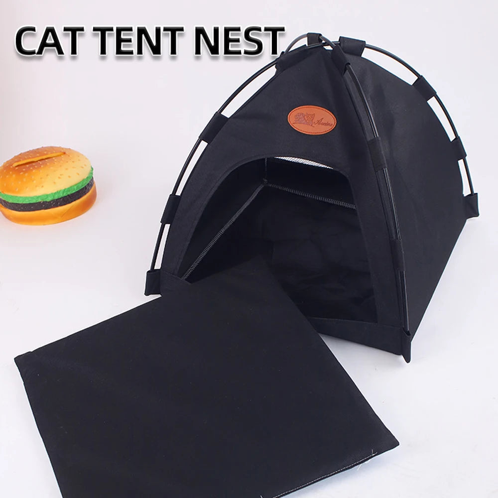 Foldable Pet Tent Bed Cats House Warm Cushions Four Seasons Universal Cat and Dog Pets Nest Cool Mat Outdoor Portable Breathable