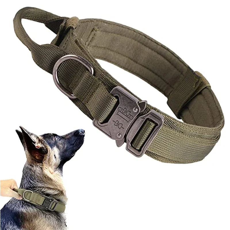 Durable Tactical Dog Collar Leash Set Adjustable Medium Large Dog