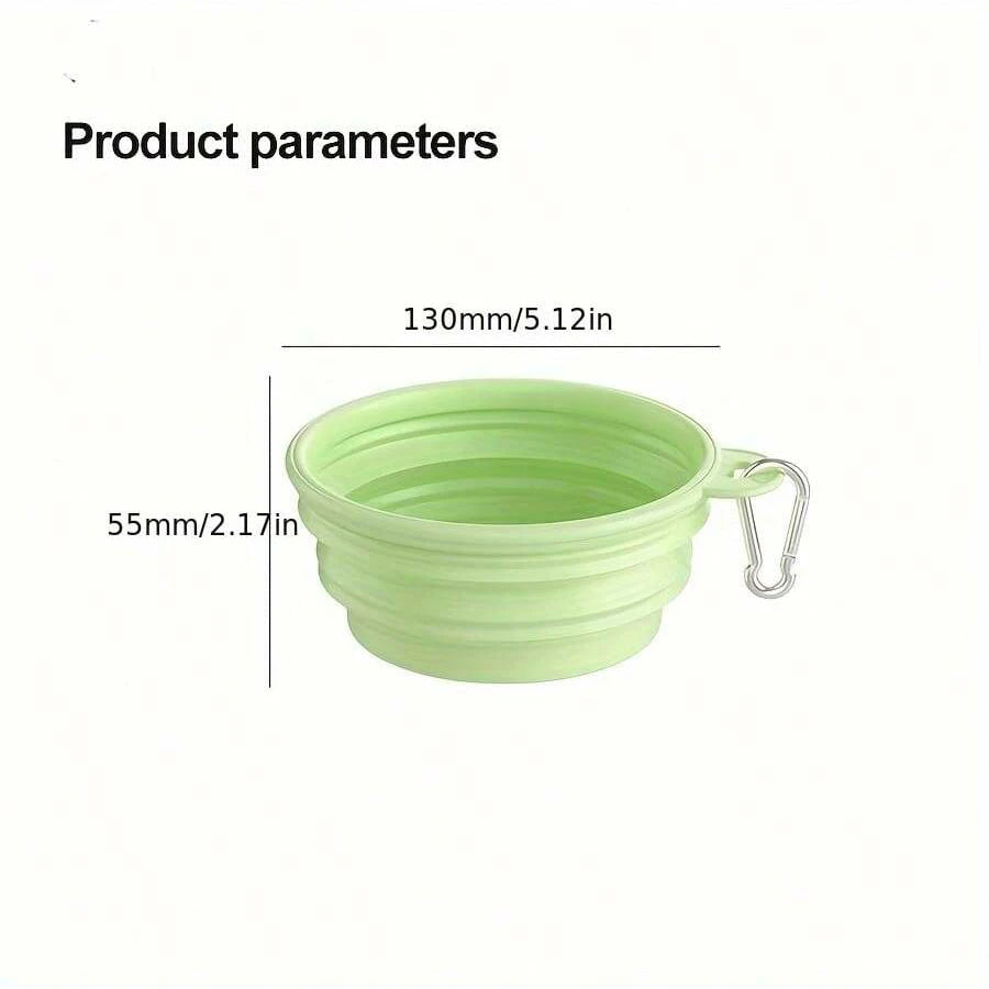350ml  Pet Outing Portable Foldable Dog Cat Food Bowl  Carabiner
