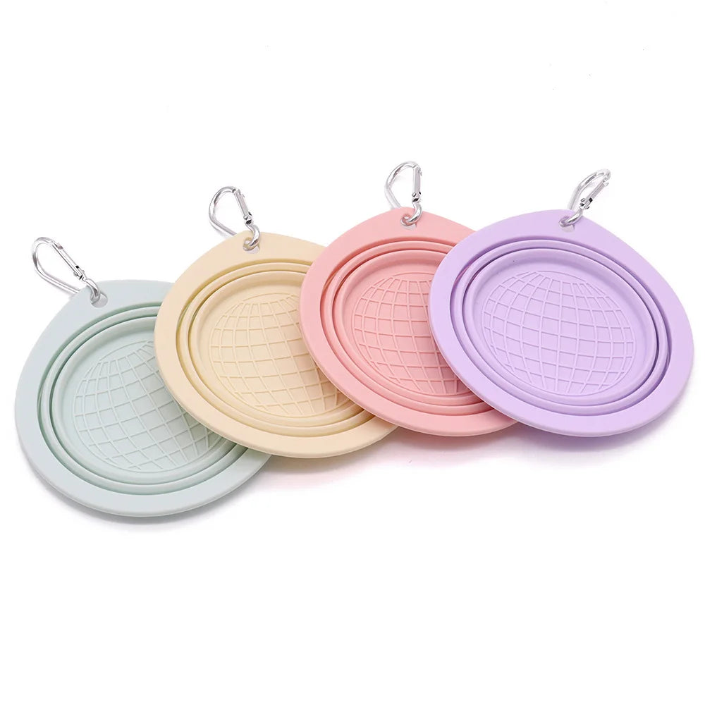 - Pet Travel Water & Food Bowl Collapsible Feeding Dish for Dogs Outdoor Camping Hiking
