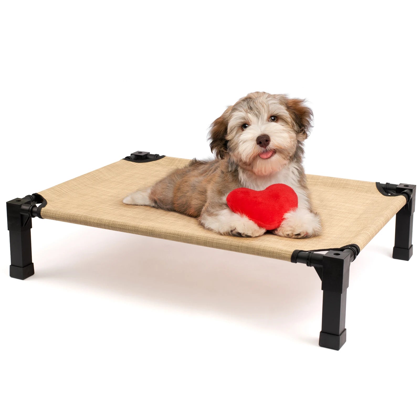 Cooling Raised Pet Cot with Chew Proof Washable Breathable Mesh and Metal Frame,