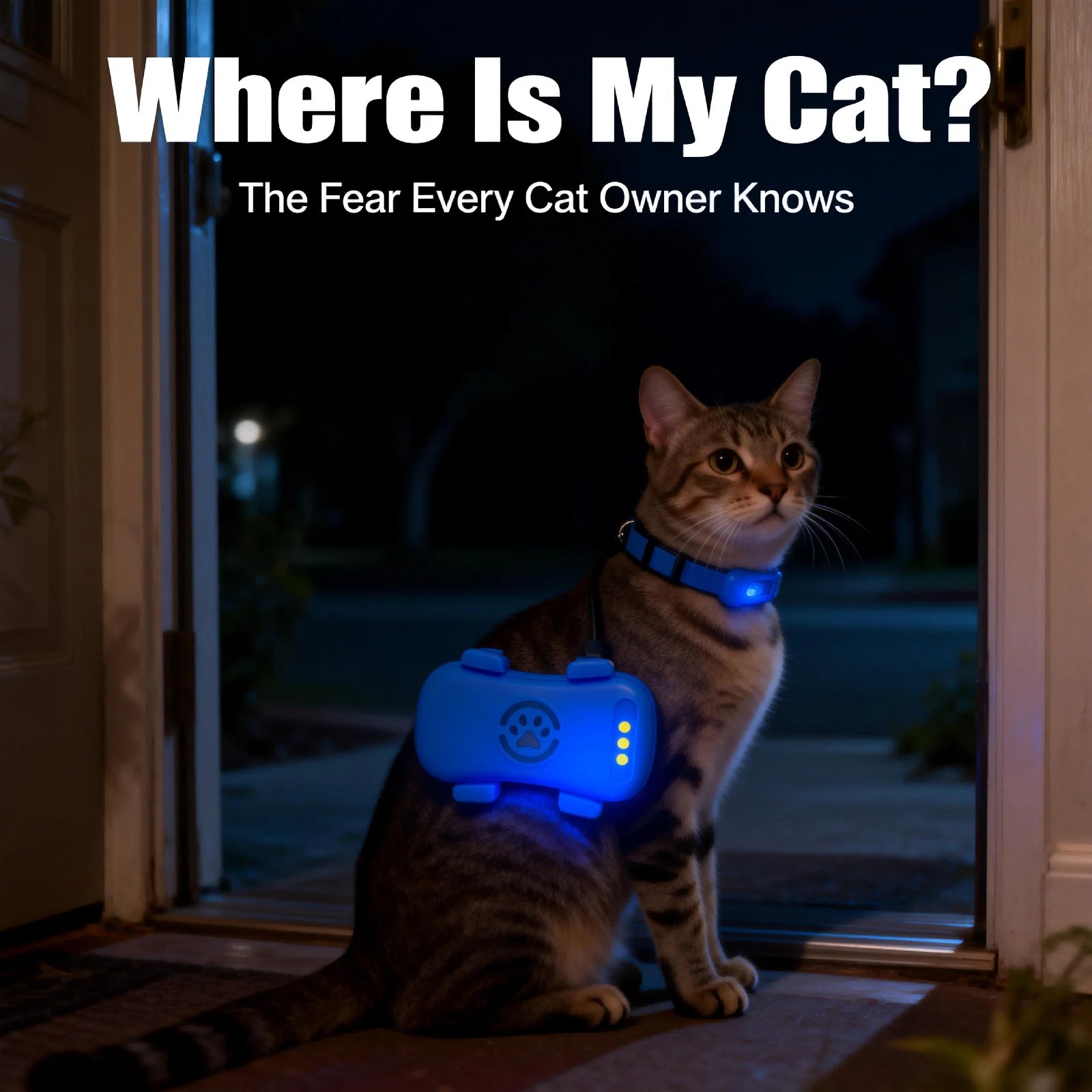 4G GPS Cat Dog Tracker SIM, Wifi  Home Mode, Geo-Fence Alert