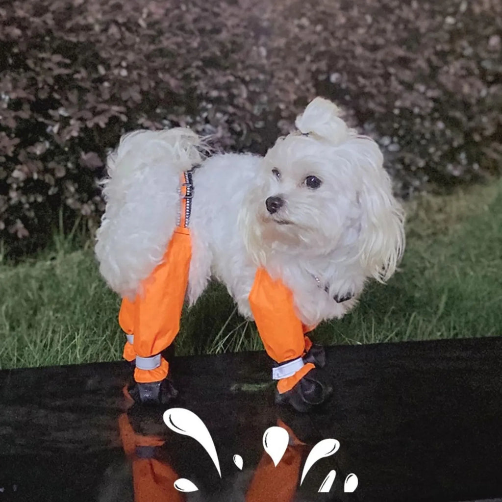 Water Proof Dog Shoes With Suspenders Slip Reflective Bootsl