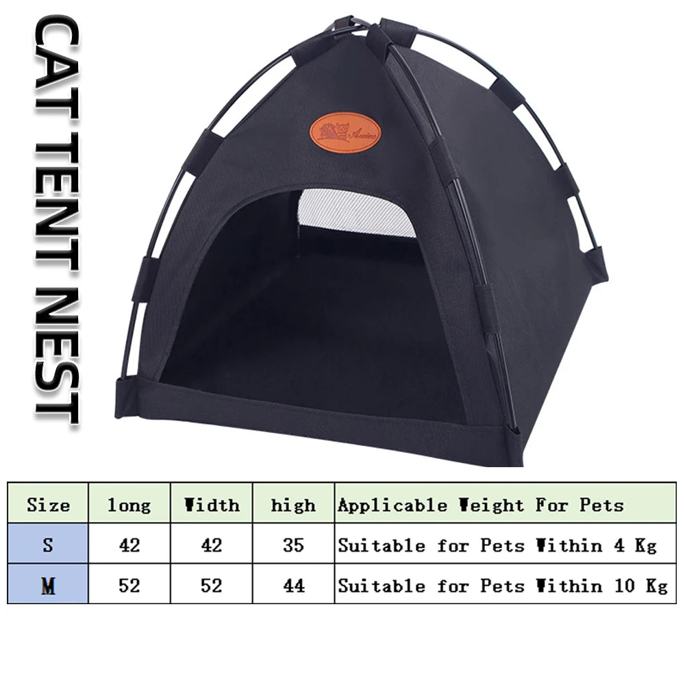 Foldable Pet Tent Bed Cats House Warm Cushions Four Seasons Universal Cat and Dog Pets Nest Cool Mat Outdoor Portable Breathable