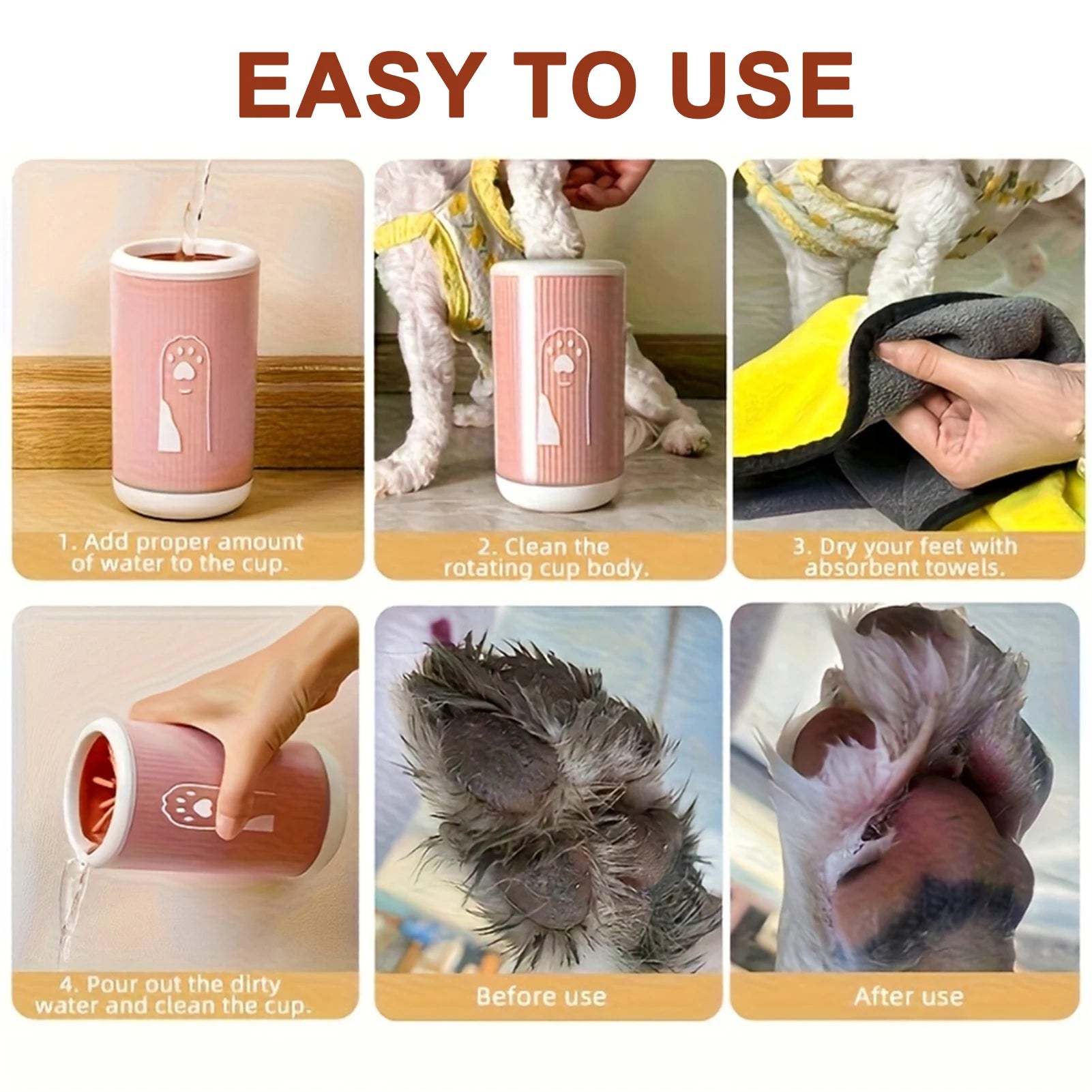Pet Paw-Washing Cup Cleaner For Small Medium Large Breed Dogs Cats