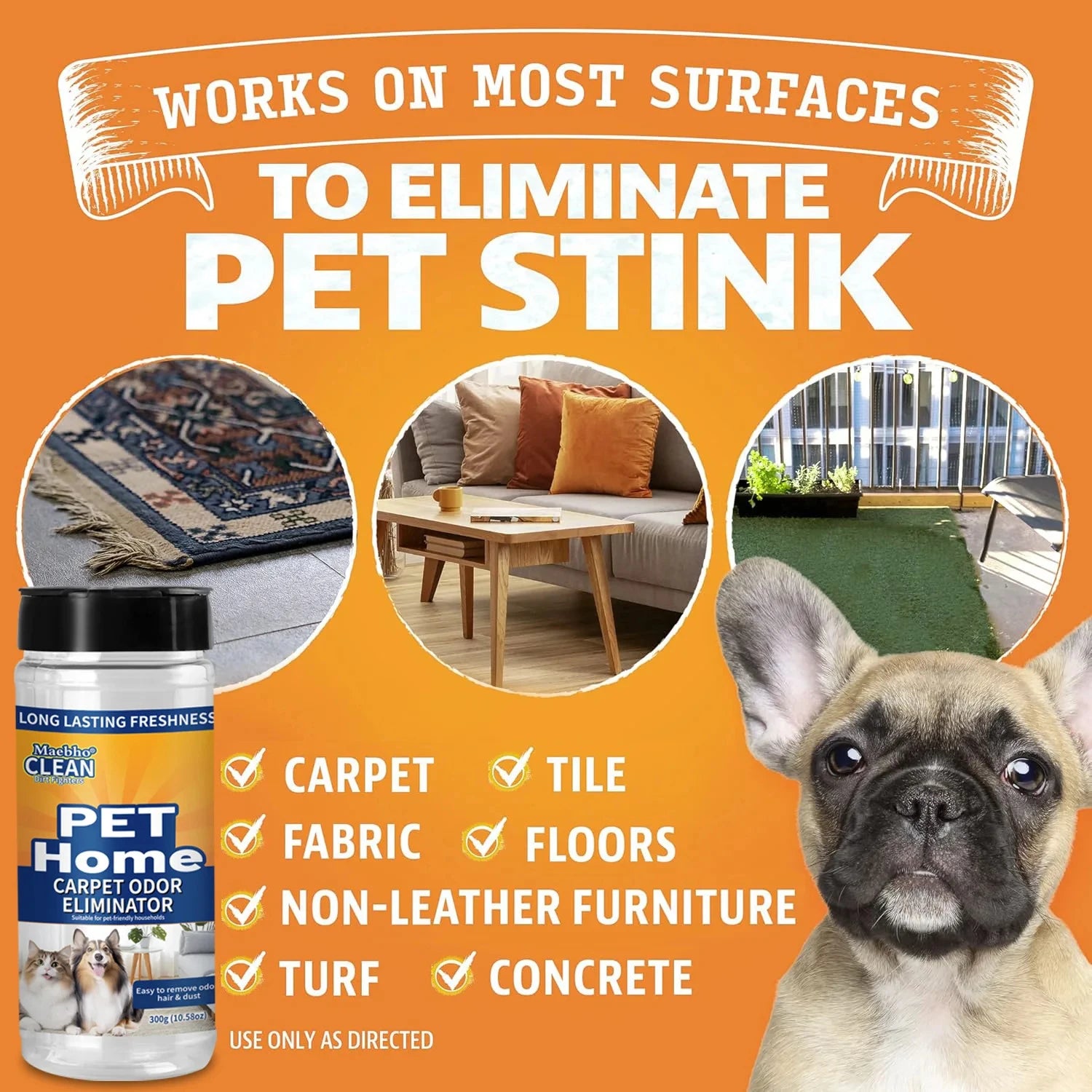 Carpet Deodorizing Powder Powerful Pet Smell Eliminator Urine Odor Dust Remover