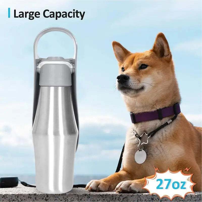 Dog Water Bottle 27oz Stainless Steel Travel Water Dispenser