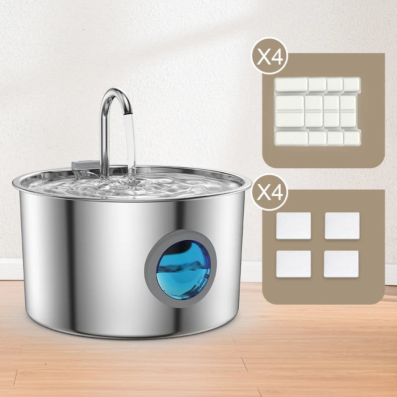 Stainless Steel , 108oz Pet Fountain Dispenser Automatic for Inside Dog Cats.