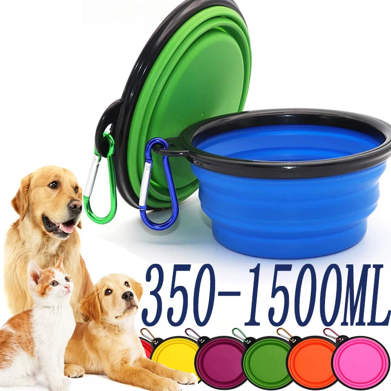 Outdoor Pet Travel Collapsible Portable Puppy Food Container Feeder Bowl