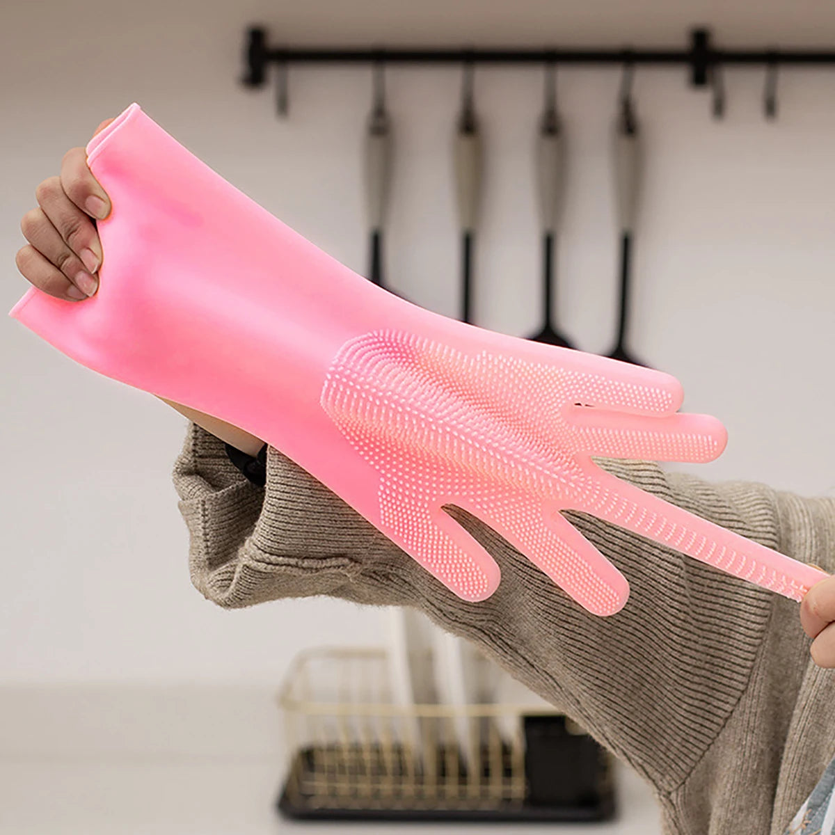 Pet Grooming Gloves Dog Cat Bathing Shampoo Glove Sponge