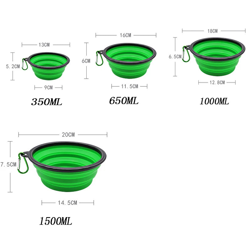 Outdoor Pet Travel Collapsible Portable Puppy Food Container Feeder Bowl