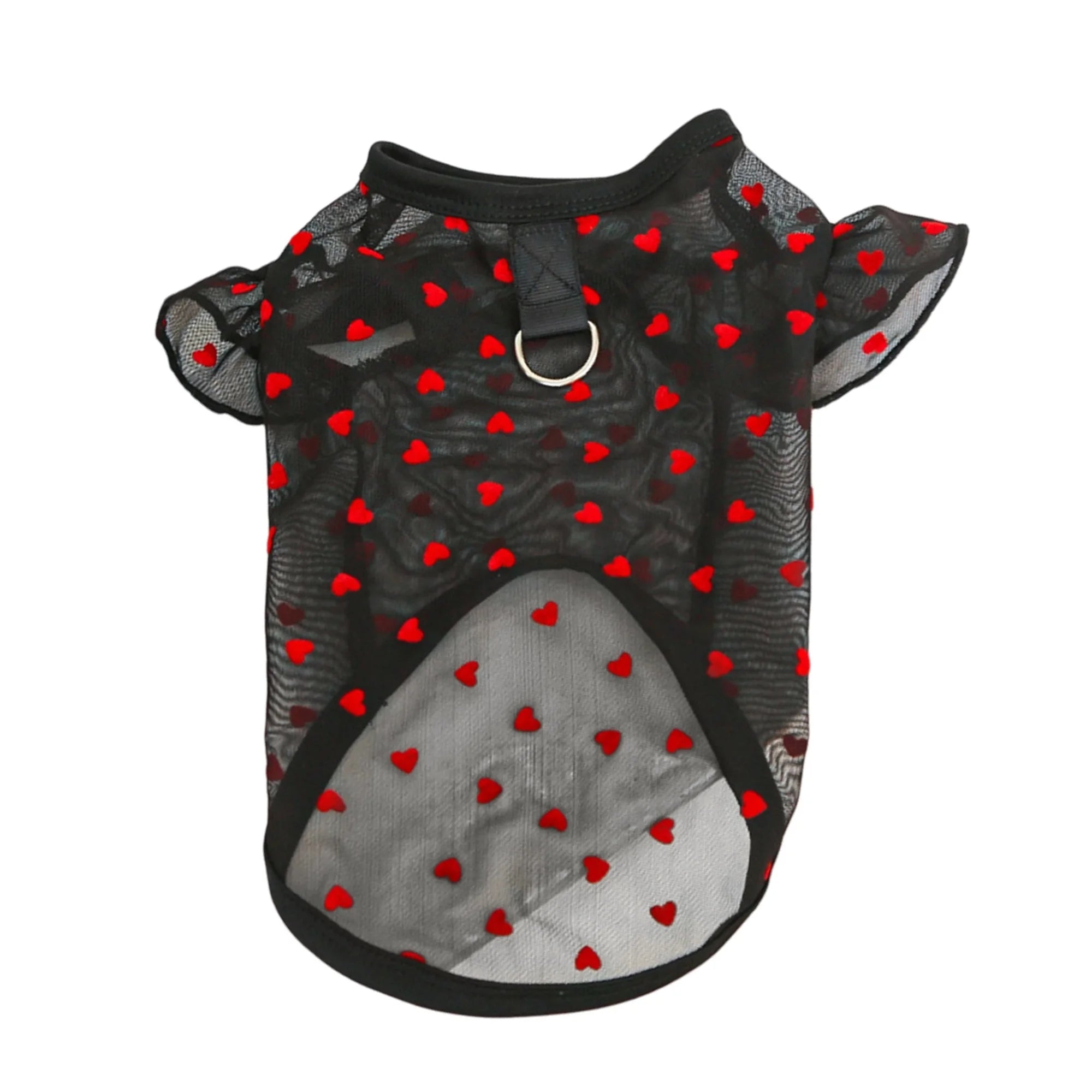 Adorable Puppy Tank Top with Polka Dot Pattern and Ruffle Sleeves for Small Breeds