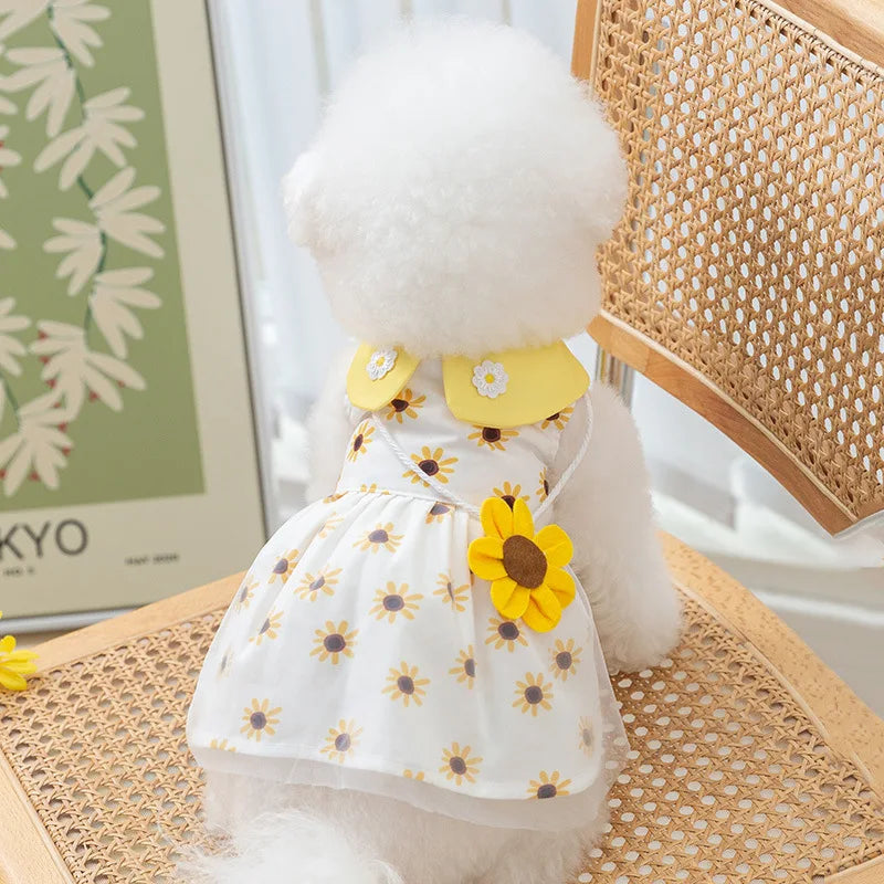 Princess Mesh Puppy Dog Summer Dress Bow Lace