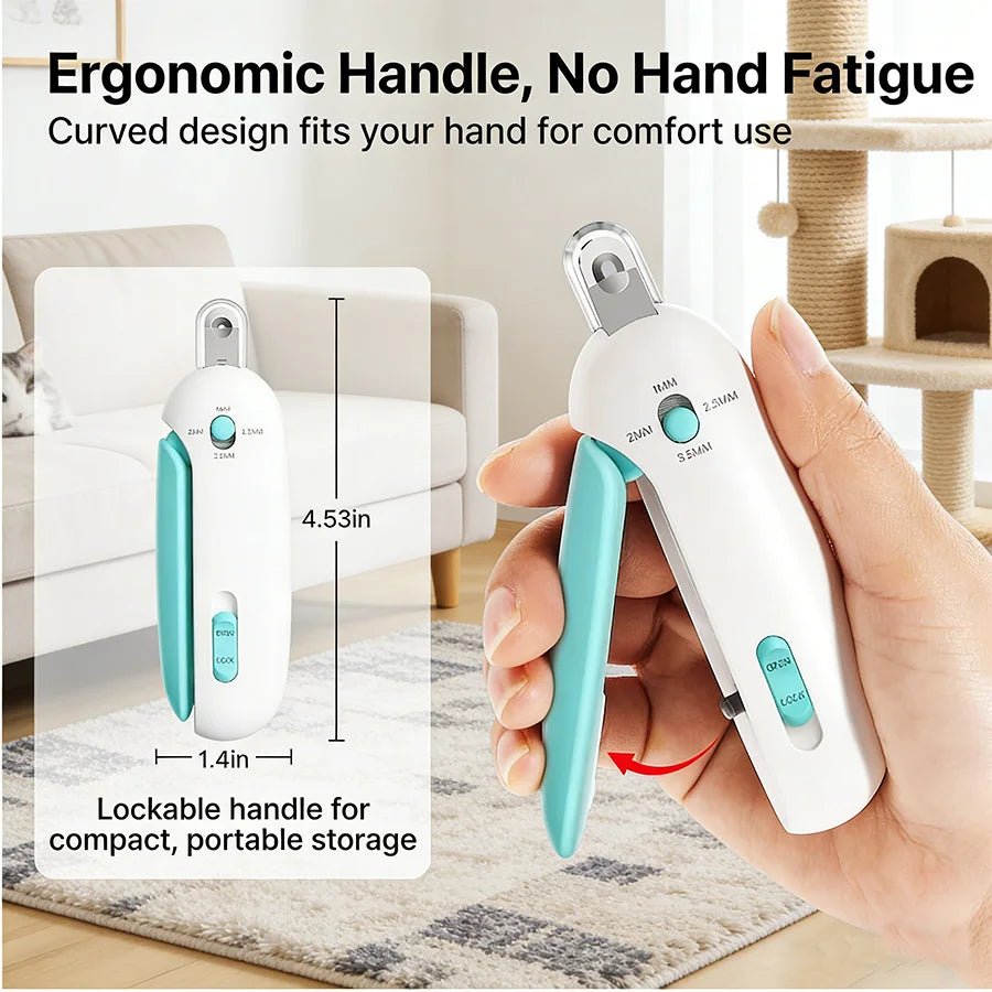 Cat & Dog Nail Clipper with File, Adjustable Round Hole Safe Trimmer
