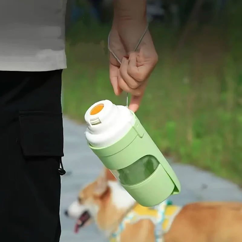 New Portable Two-In-One Foldable Pet Water Bottle with Food Container