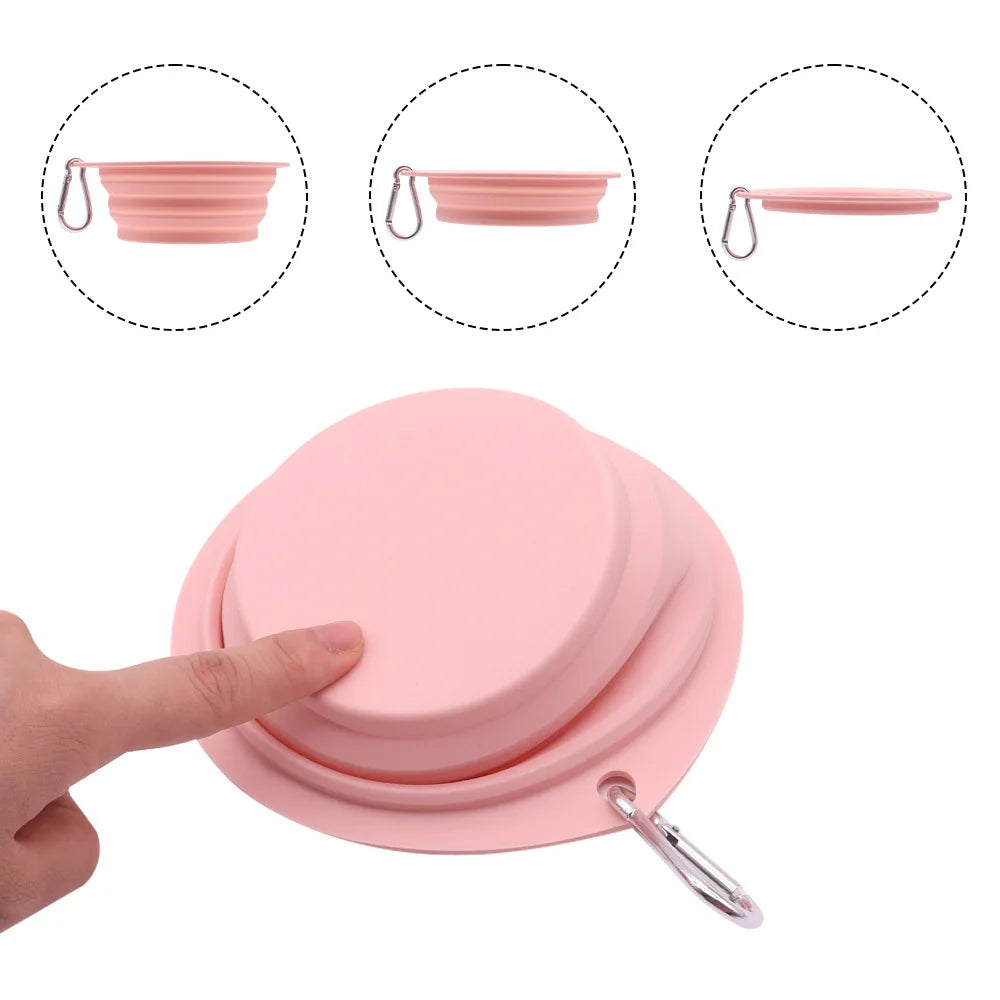 - Pet Travel Water & Food Bowl Collapsible Feeding Dish for Dogs Outdoor Camping Hiking