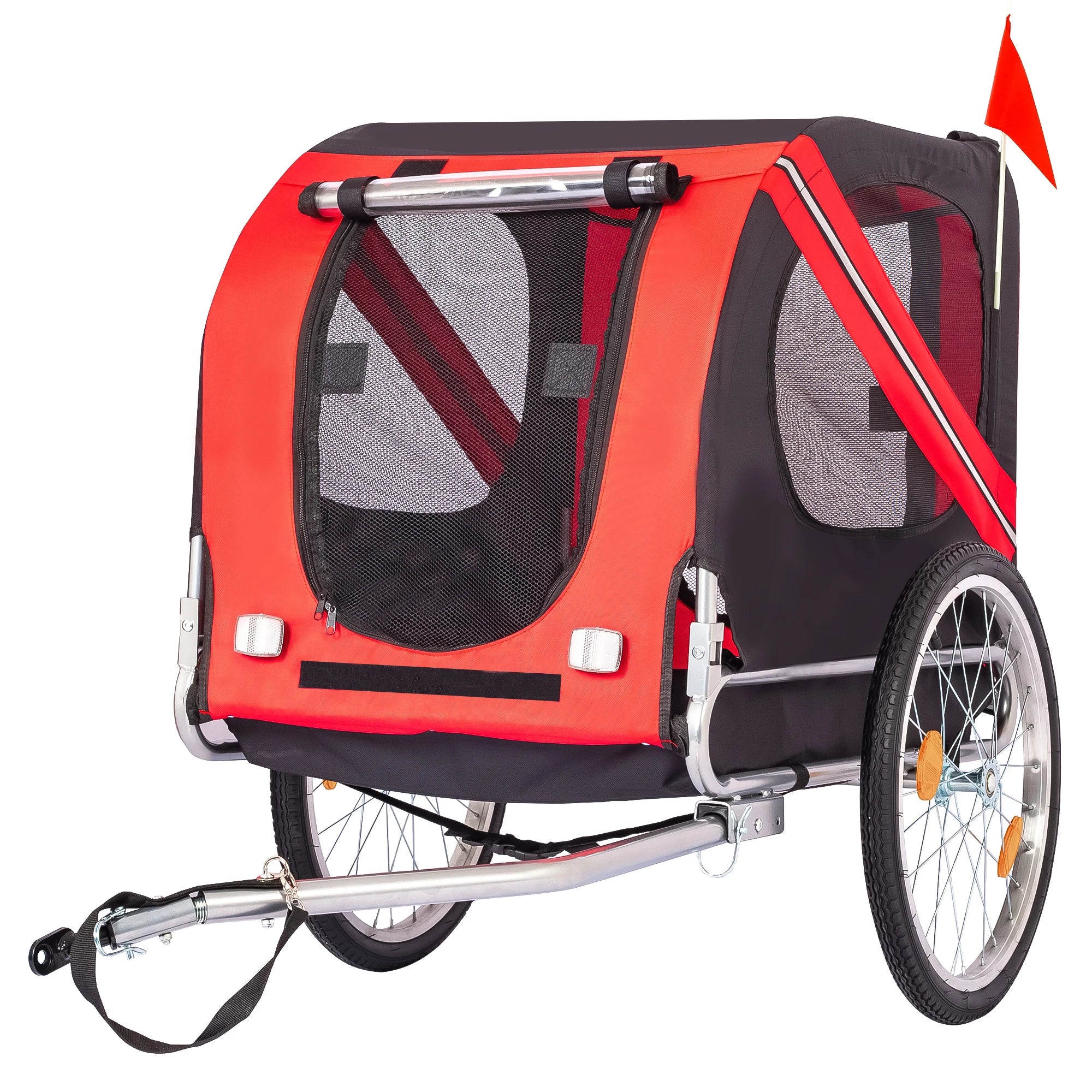 Steel Dog Bike Trailer Folding Pet Cart Bicycle Carrier Max 40kg