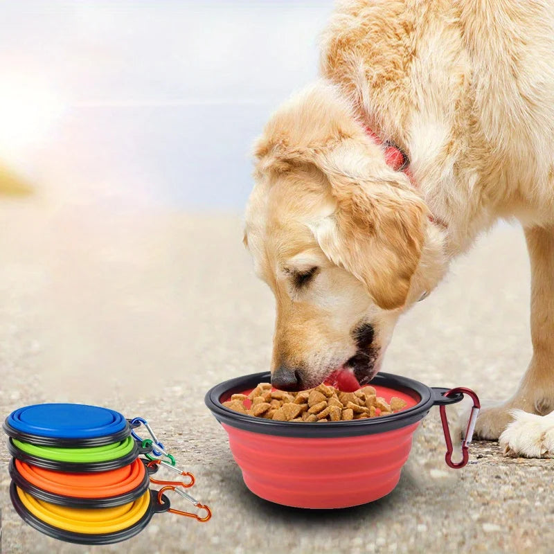 Dog Food Water Bowl for Outdoor Walking Silicone