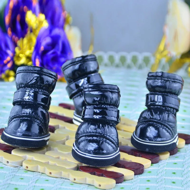 Warm Pet Dog Shoes For Autumn Winter Fleece Puppy Shoes Waterproof
