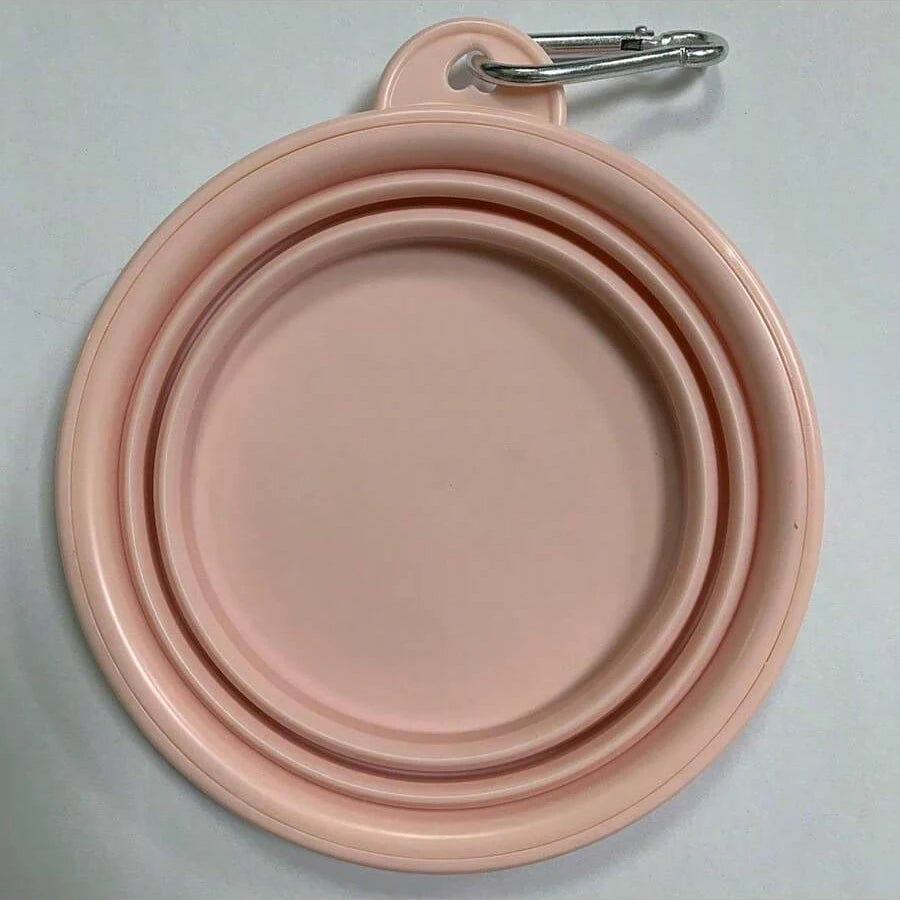 350ml  Pet Outing Portable Foldable Dog Cat Food Bowl  Carabiner