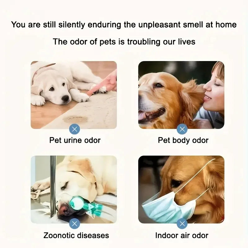 Pet Deodorizer - Eliminate odors - - Safe for pets - Suitable for cat litter boxes, kitchens, cars, bathrooms