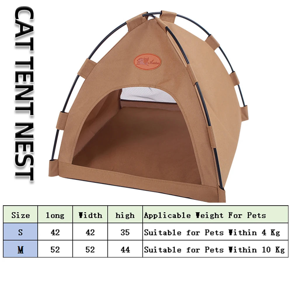 Foldable Pet Tent Bed Cats House Warm Cushions Four Seasons Universal Cat and Dog Pets Nest Cool Mat Outdoor Portable Breathable