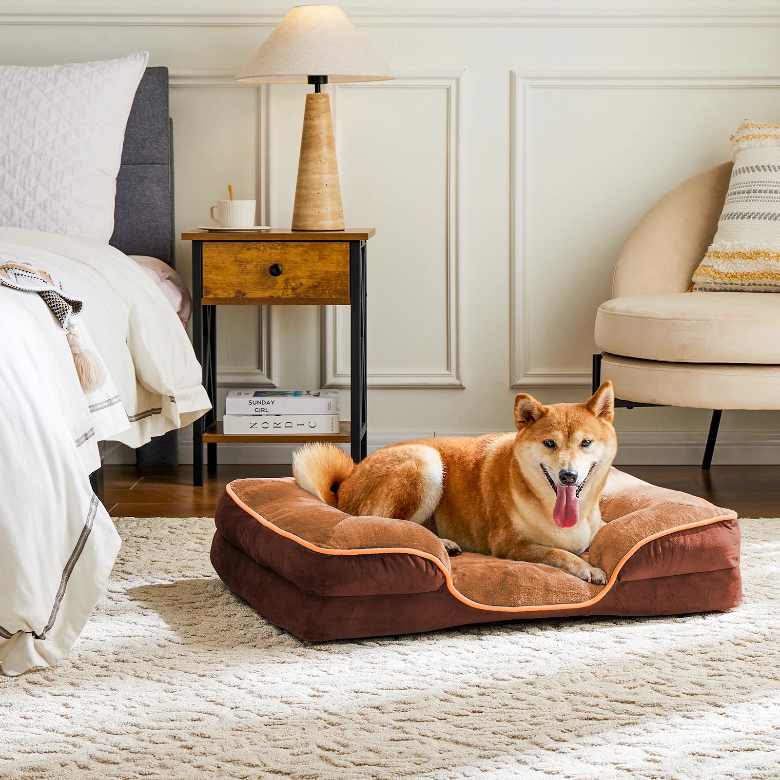 JHK Orthopedic Bed Memory Foam Bed for Small Dogs & Cats with Washable Removable