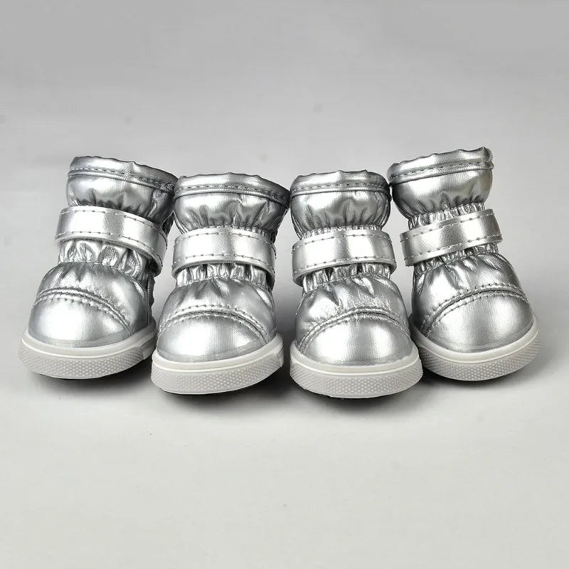Warm Pet Dog Shoes For Autumn Winter Fleece Puppy Shoes Waterproof
