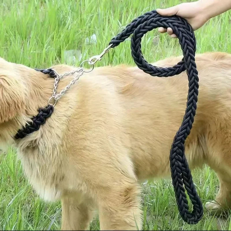 Large Dog Leash Nylon Braided Traction Rope Pet Walking Thick Hand Rope