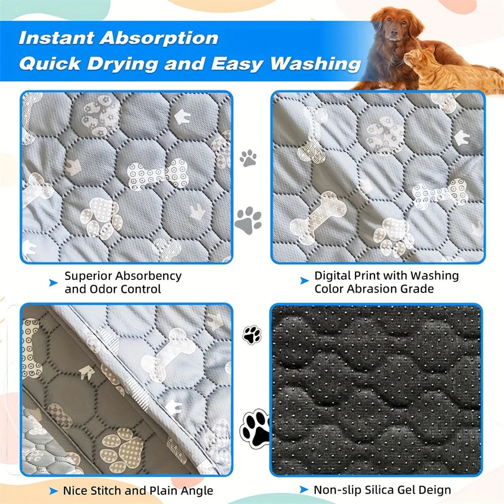 Reusable Dog Pee Pad Cute Print Washable Puppy Training Pad for Cat Dogs